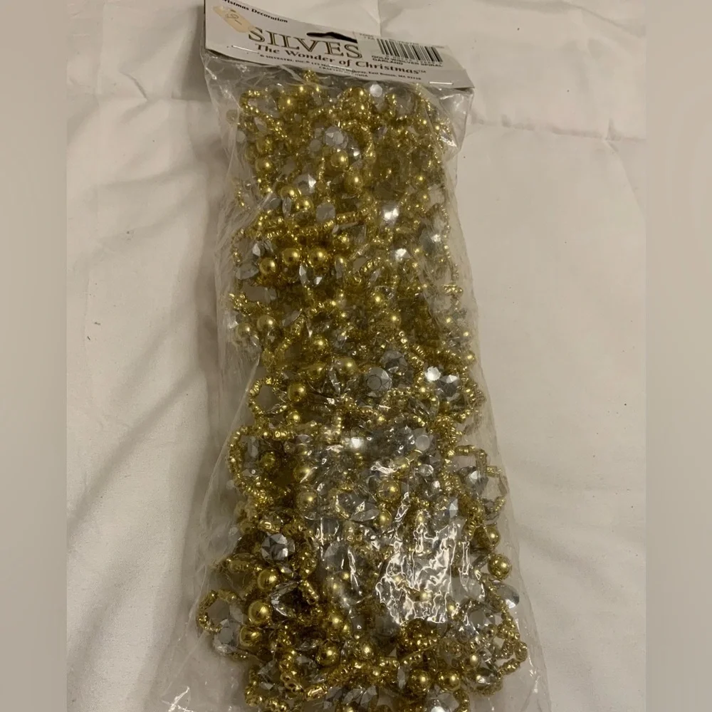 Vintage Gold and Silver Bead Garland